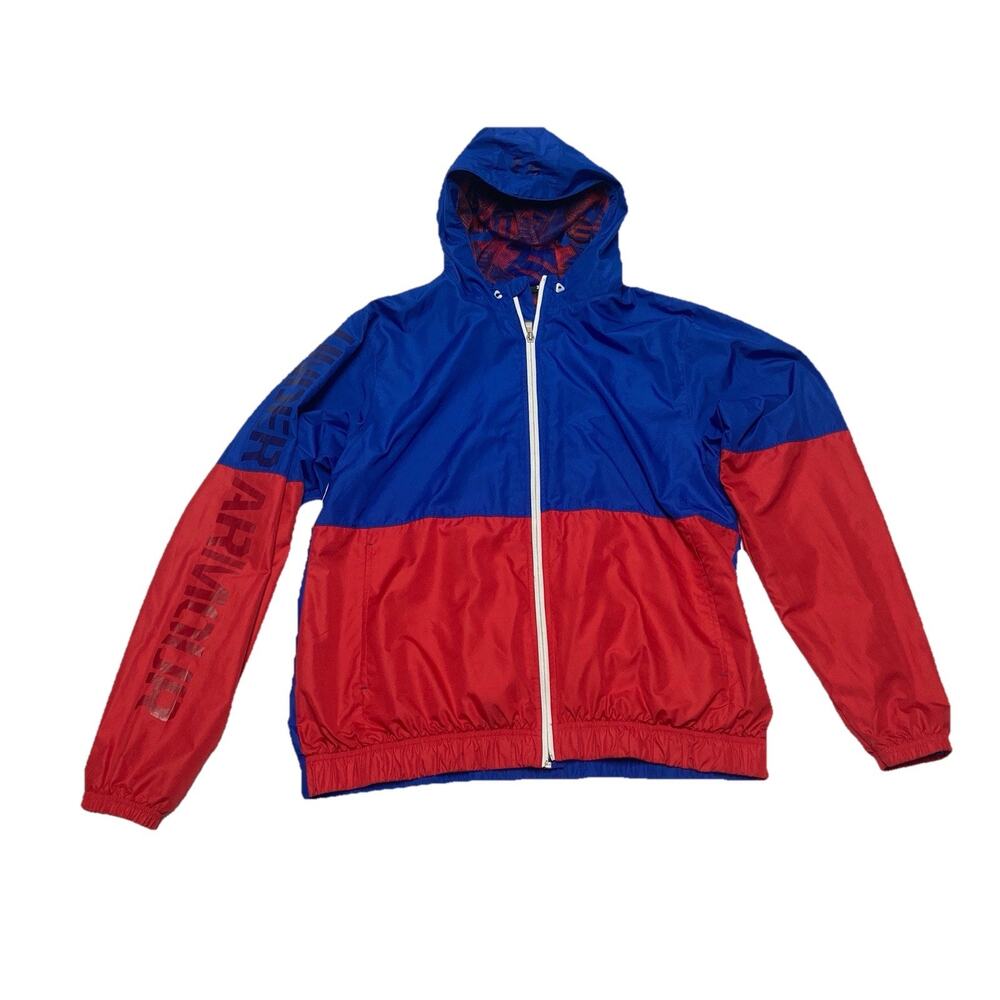 UNDER ARMOUR Red/Blue Mesh Interior Windbreaker Jacket . Men’s Size Medium